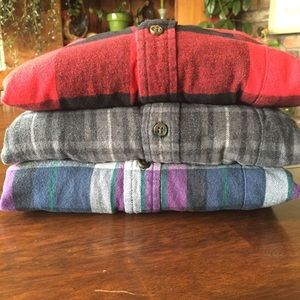 Three Men’s 3X Foundry Flannel Shirts